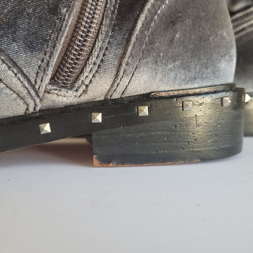 Two by Vince Camuto Shiny Silver Combat Boots - Picture 4 of 8